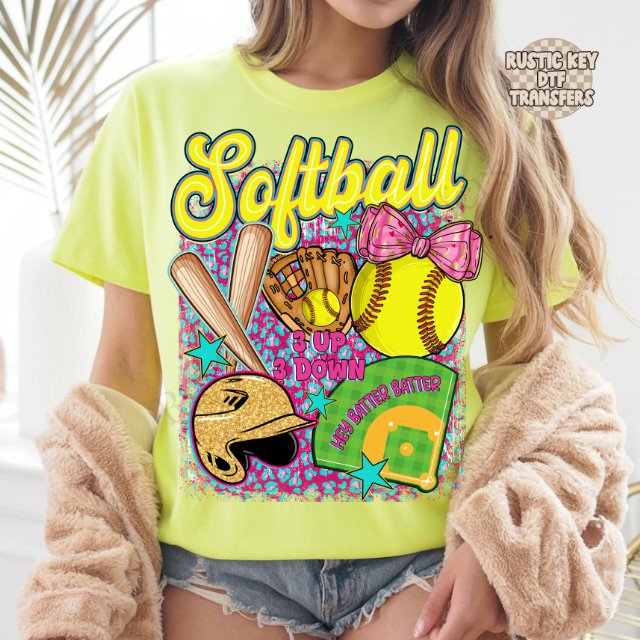 Softball hey batter batter DTF Transfer, Ready to Press