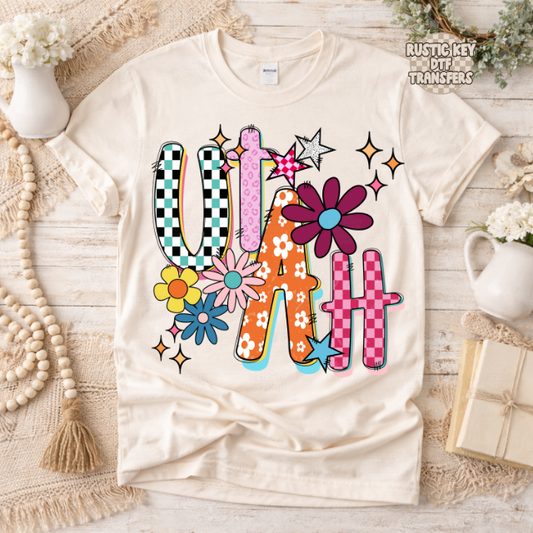 Utah Funky Fresh state DTF Transfer, Ready to Press