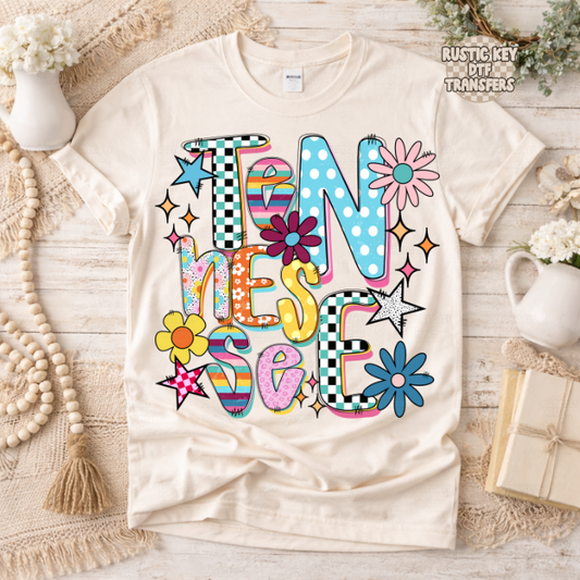 Tennessee Funky Fresh state DTF Transfer, Ready to Press