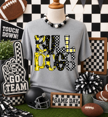 Game day yellow mascots DTF Transfer, Ready to Press Rustic Key Transfers