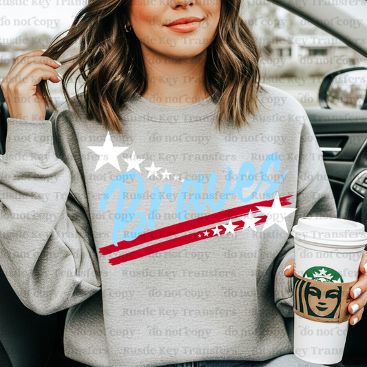 Braves Spirit stars mascot DTF Transfer, Ready to Press