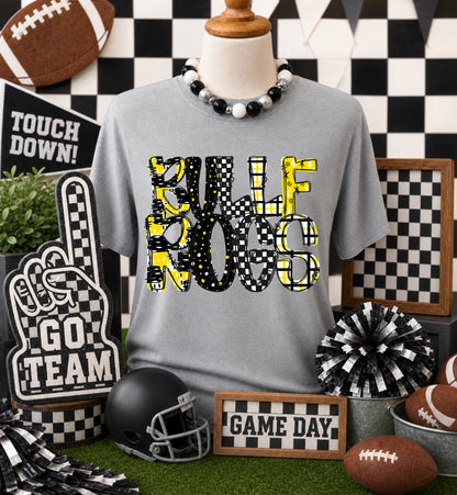 Game day yellow mascots DTF Transfer, Ready to Press Rustic Key Transfers