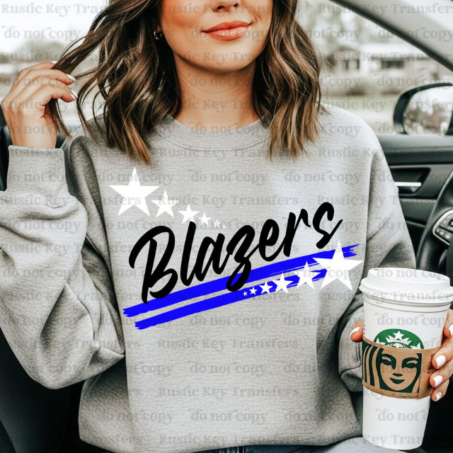 Blazers Spirit stars mascot DTF Transfer, Ready to Press