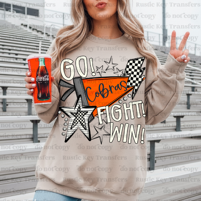 Cobras mascot pennant DTF TRANSFER