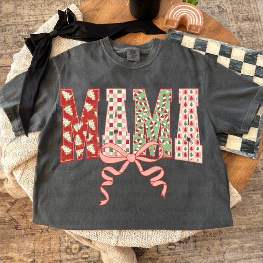 MAMA Christmas DTF Transfer, Ready to Press