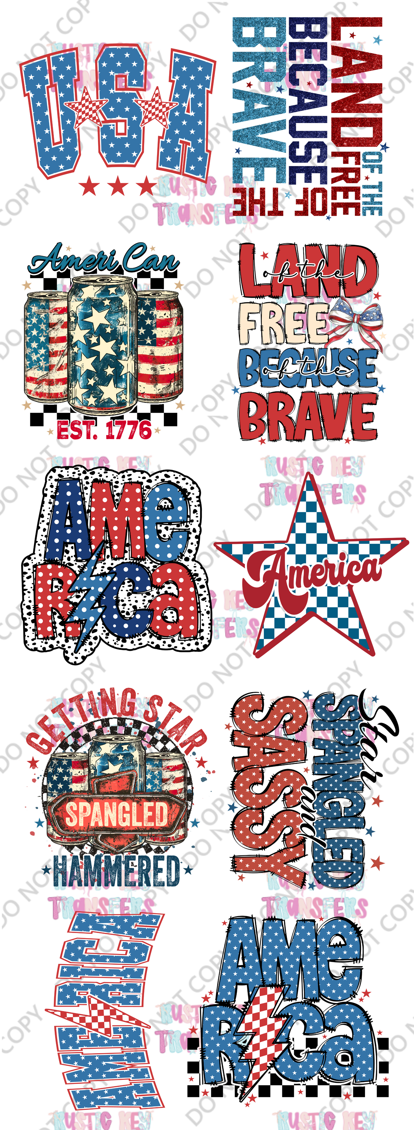 PATRIOTIC GANGSHEET 22 x 60
