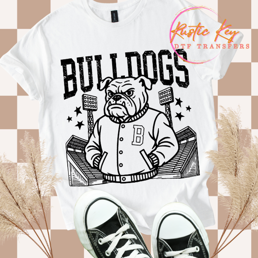 Bulldogs Letterman mascot DTF TRANSFER