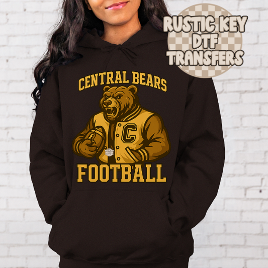 Central Bears Football Gildan Hoodie