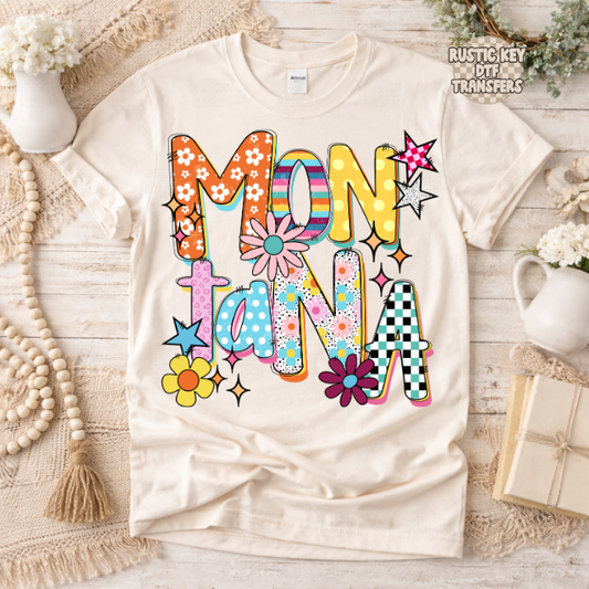 Montana Funky Fresh state DTF Transfer, Ready to Press