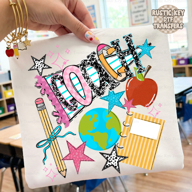 Coach back to school pennant DTF Transfer, Ready to Press Rustic Key Transfers