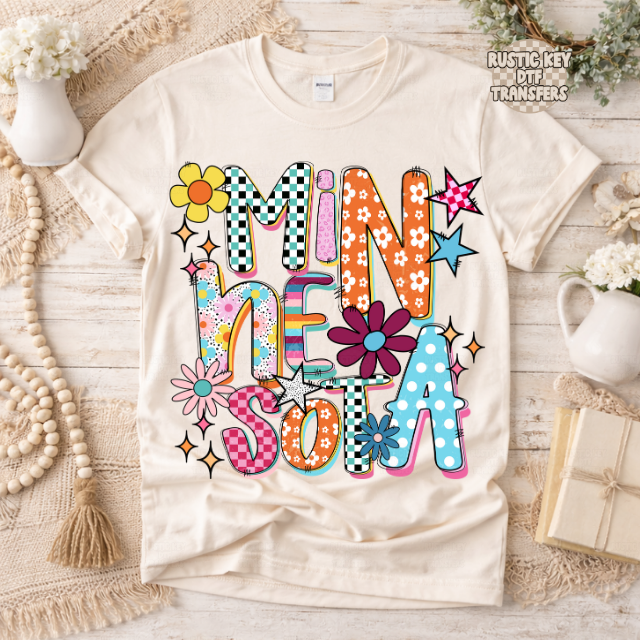 Minnesota Funky Fresh state DTF Transfer, Ready to Press