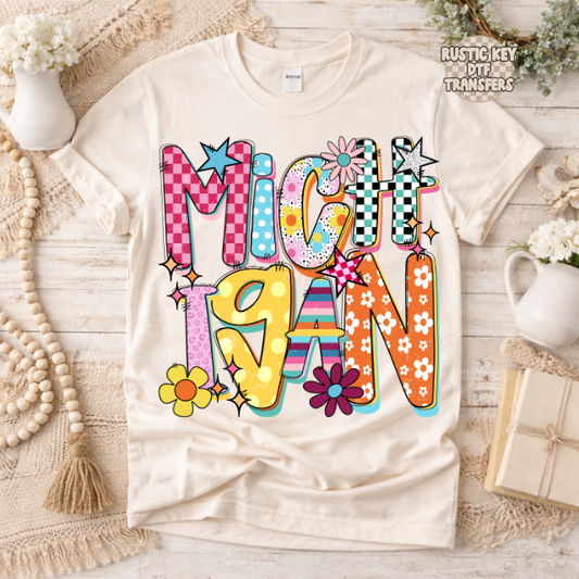 Michigan Funky Fresh state DTF Transfer, Ready to Press