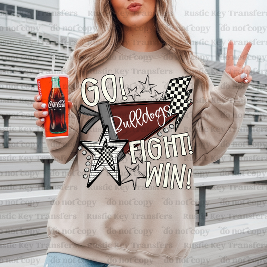 Bulldogs mascot pennant DTF TRANSFER