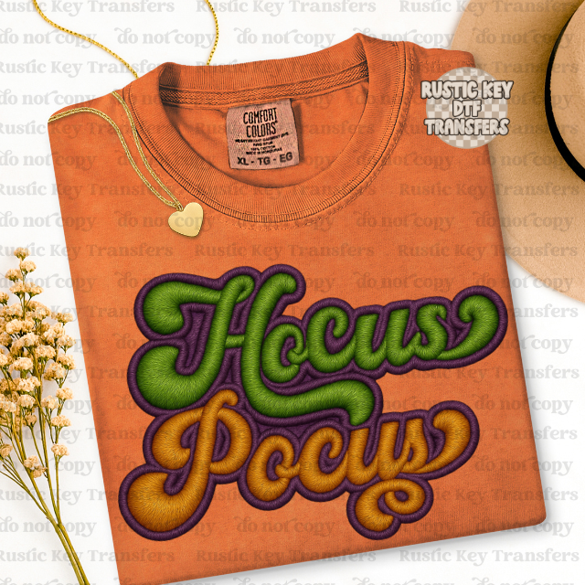 Stitched Hocus Pocus DTF Transfer, Ready to Press