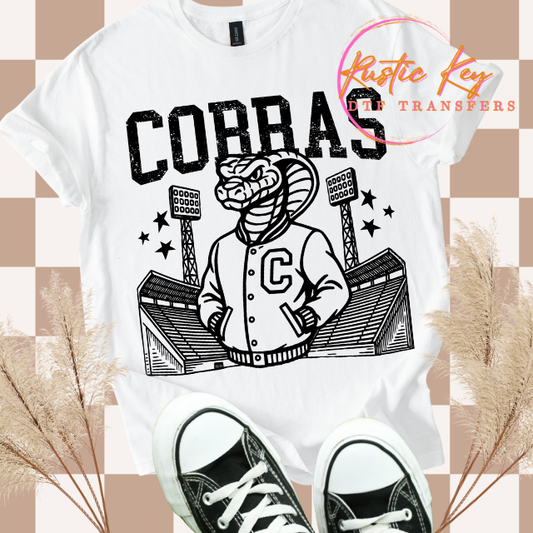 Cobras Letterman mascot DTF TRANSFER
