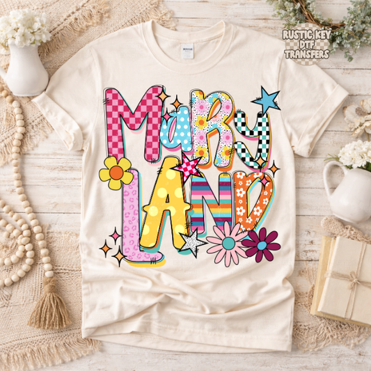 Maryland Funky Fresh state DTF Transfer, Ready to Press