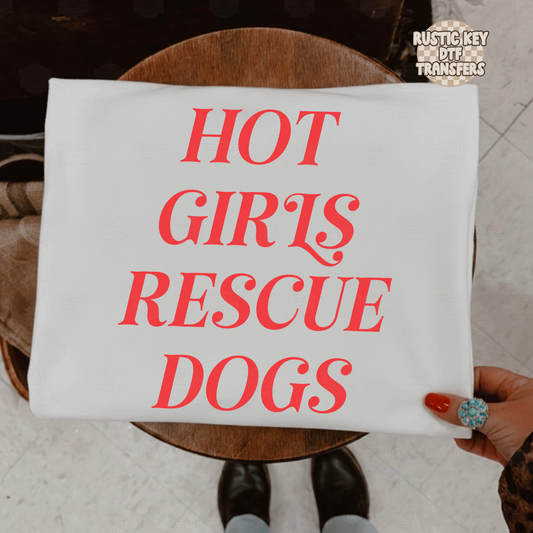 Hot girl rescue dogs DTF Transfer, Ready to Press