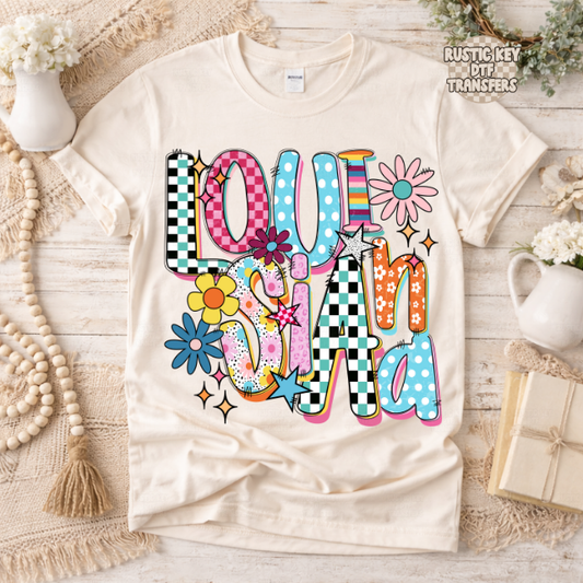 Louisiana Funky Fresh state DTF Transfer, Ready to Press