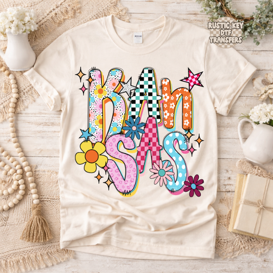 Kansas Funky Fresh state DTF Transfer, Ready to Press