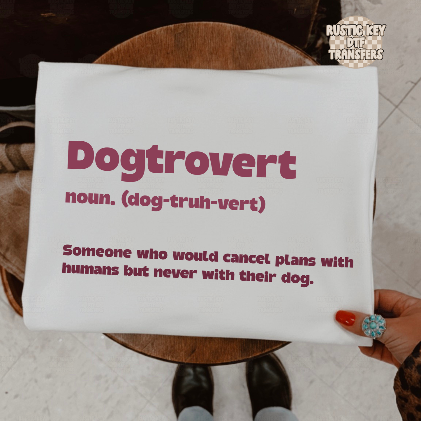 Dogtrovert DTF Transfer, Ready to Press