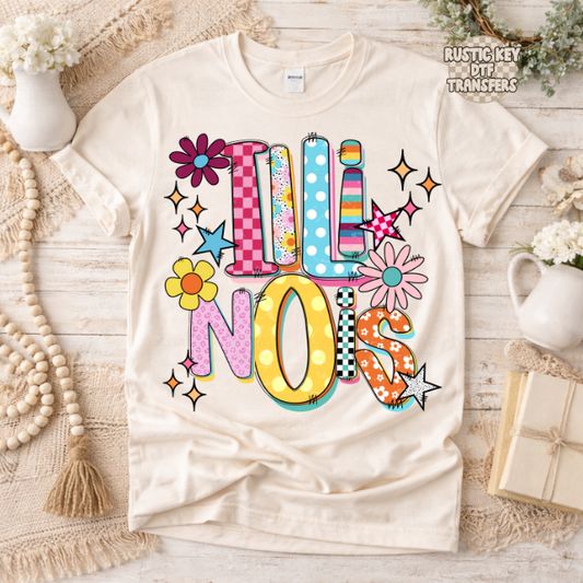 Illinois Funky Fresh state DTF Transfer, Ready to Press