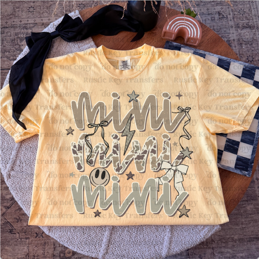 Mini camo DTF Transfer, Ready to Press