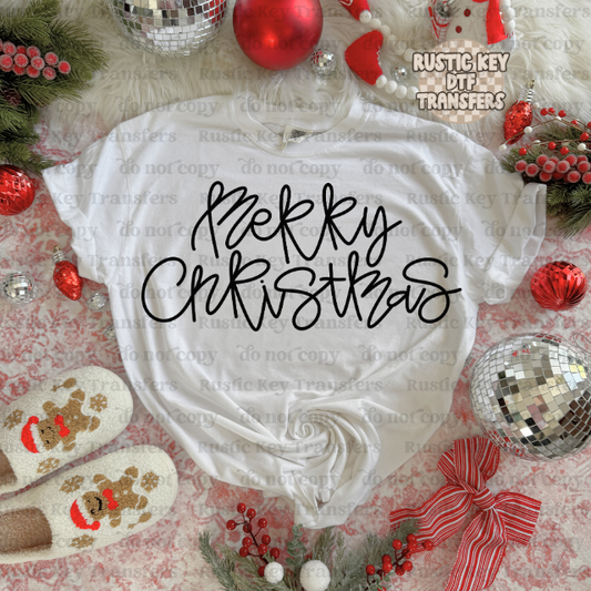 Merry Christmas DTF Transfer, Ready to Press
