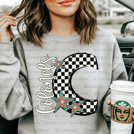 Colonels checkered DTF Transfer, Ready to Press