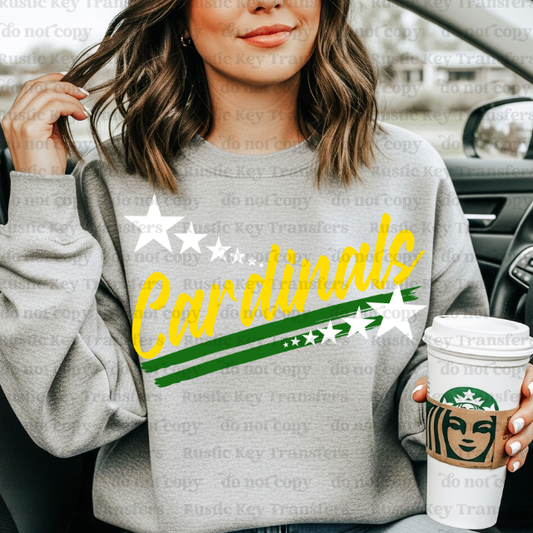 Cardinals Spirit stars mascot DTF Transfer, Ready to Press