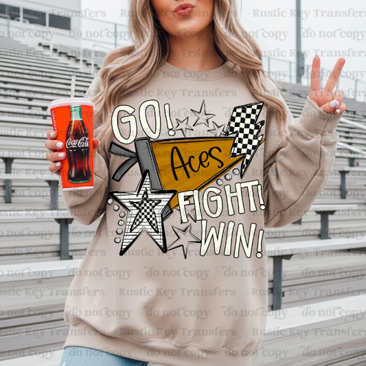 Aces mascot pennant DTF TRANSFER