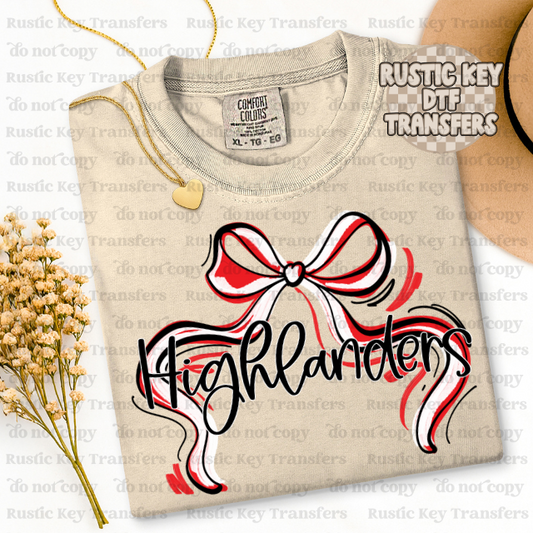 Highlanders Mascot Bow DTF TRANSFER