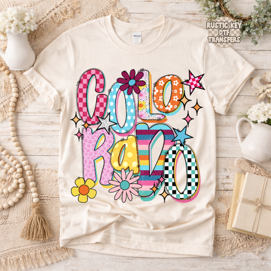 Colorado Funky Fresh state DTF Transfer, Ready to Press