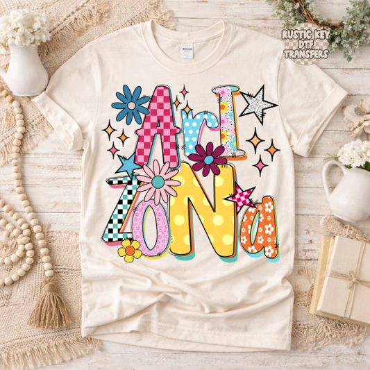 Arizona Funky Fresh state DTF Transfer, Ready to Press