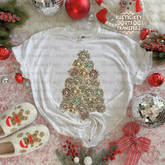 Christmas Tree DTF Transfer, Ready to Press