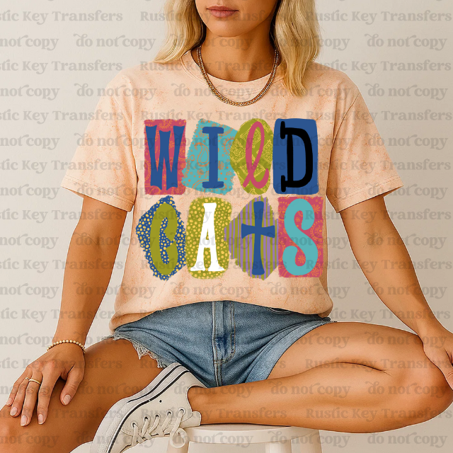 Wildcats DTF Transfer, Ready to Press