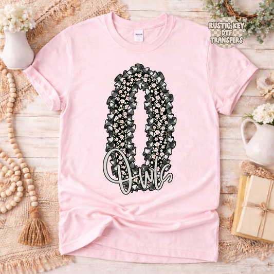 Owls Gingham & Ruffles  DTF Transfer, Ready to Press