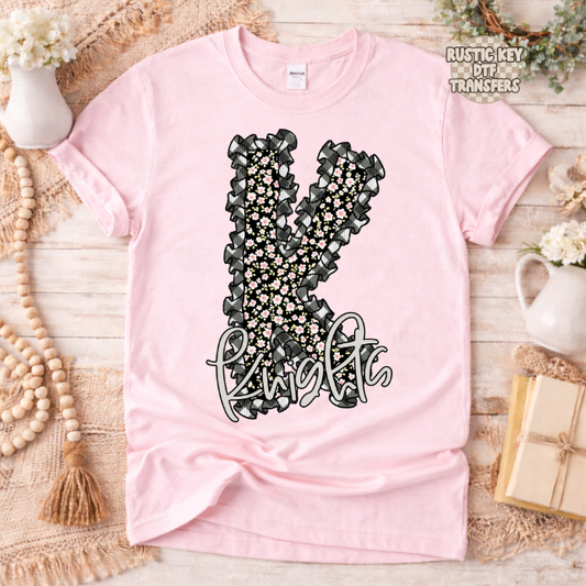 Knights Gingham & Ruffles  DTF Transfer, Ready to Press