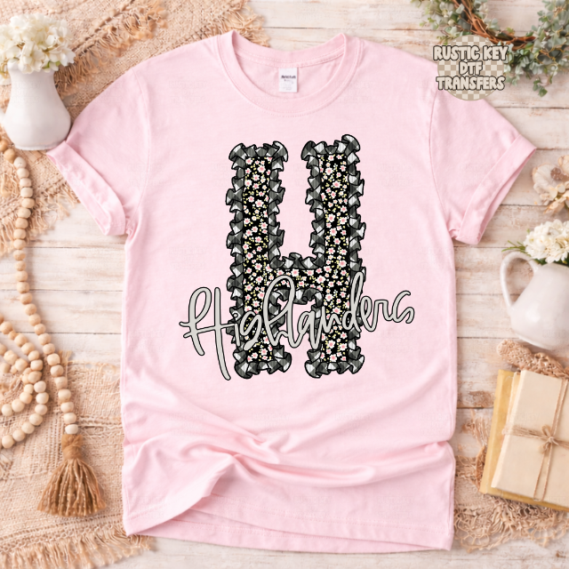 Highlanders Gingham & Ruffles  DTF Transfer, Ready to Press