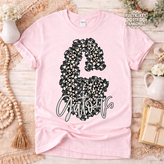 Gators Gingham & Ruffles Mascot DTF Transfer, Ready to Press