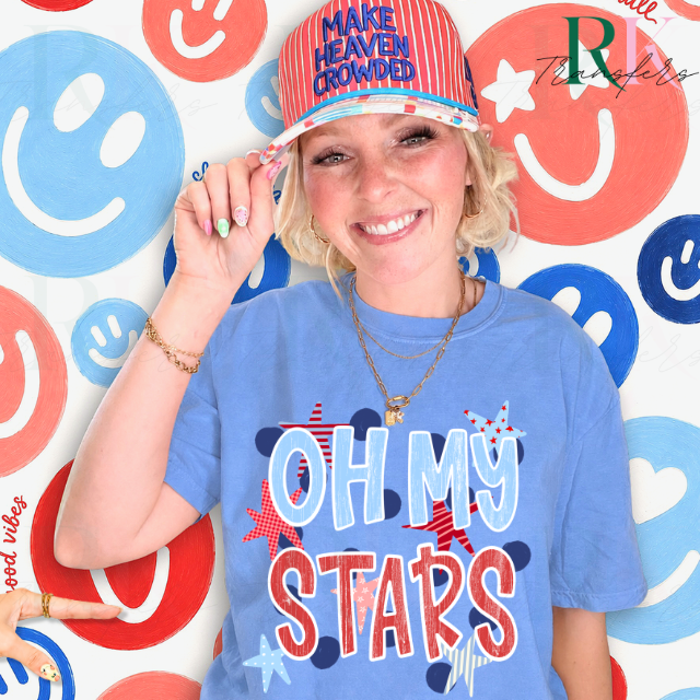 Oh My Stars  DTF Transfer, Ready to Press Rustic Key Transfers