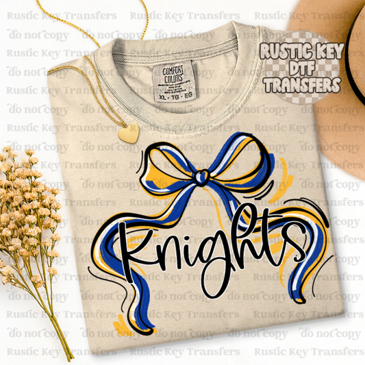 knights Mascot Bow DTF TRANSFER