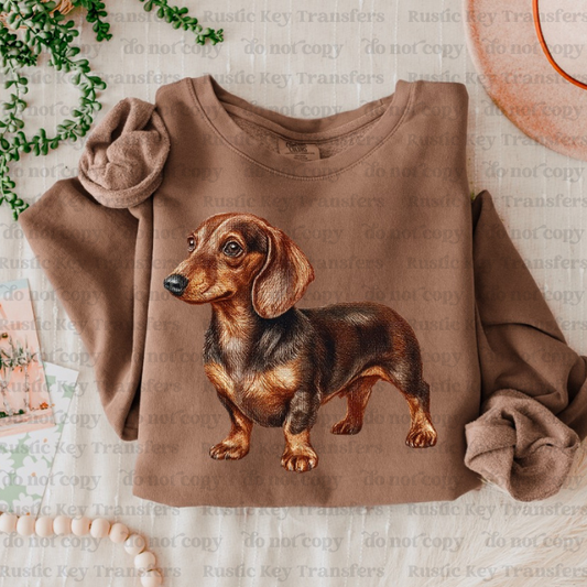 Weiner dog DTF Transfer, Ready to Press