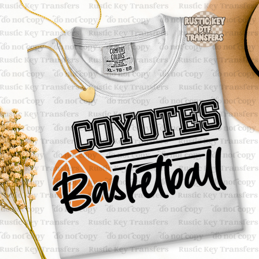 Coyotes Basketball DTF Transfer, Ready to Press