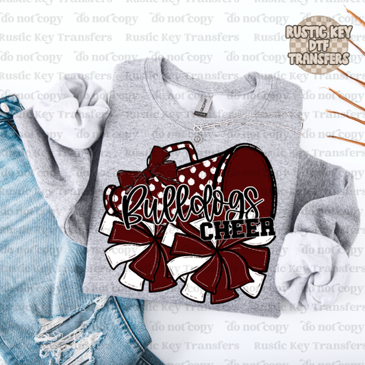 Bulldogs cheer DTF Transfer, Ready to Press