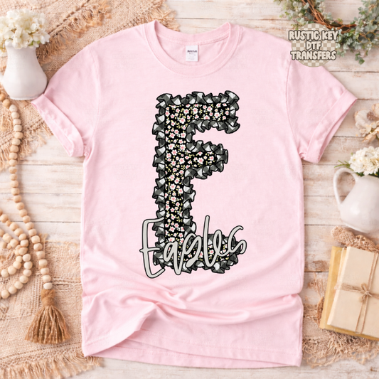 Eagles Gingham & Ruffles  DTF Transfer, Ready to Press