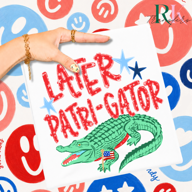 Later Patri-gator DTF Transfer, Ready to Press Rustic Key Transfers