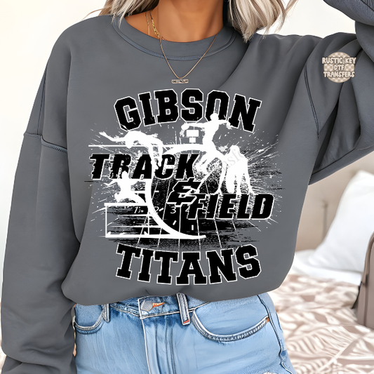 Gibson Titans Track & Field DTF Transfer, Ready to Press