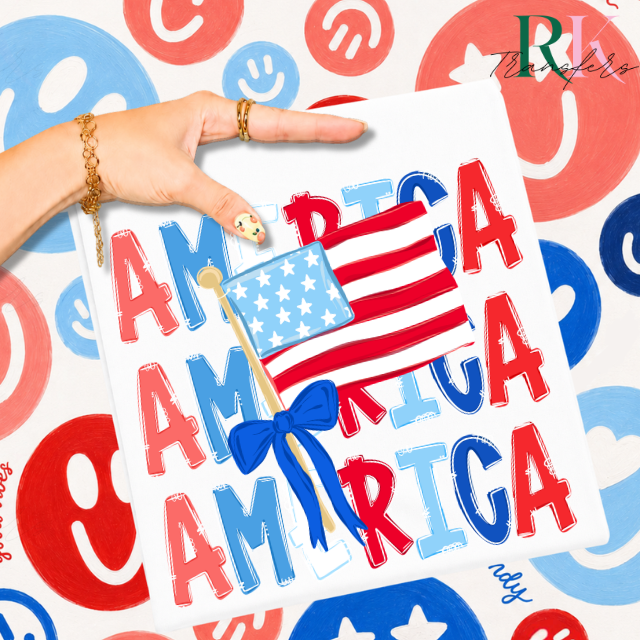 America DTF Transfer, Ready to Press Rustic Key Transfers