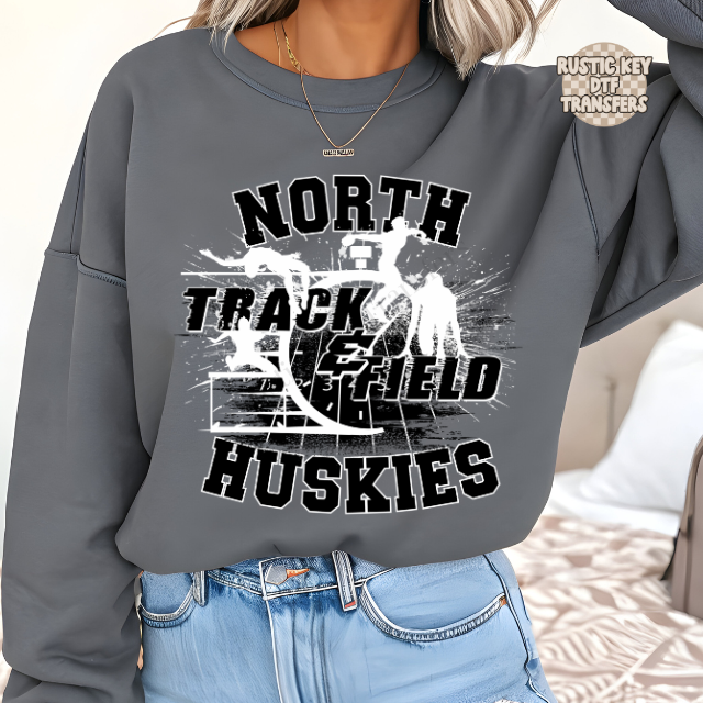 North Huskies Track & Field DTF Transfer, Ready to Press