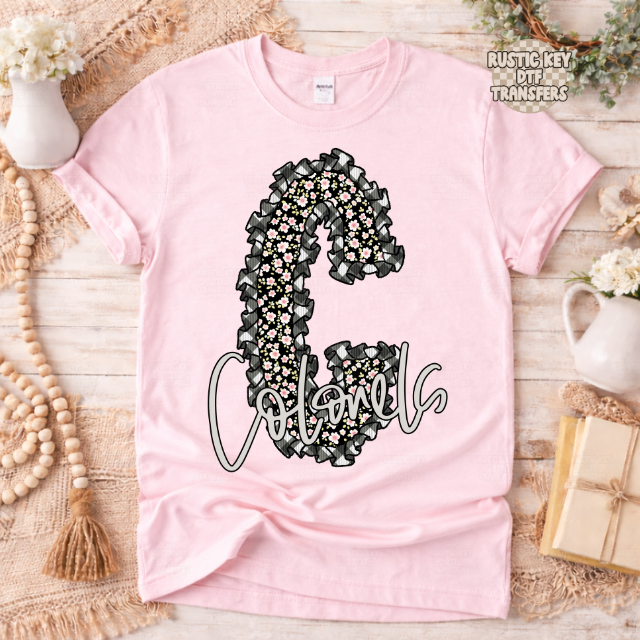 Colonels Gingham & Ruffles Mascot DTF Transfer, Ready to Press